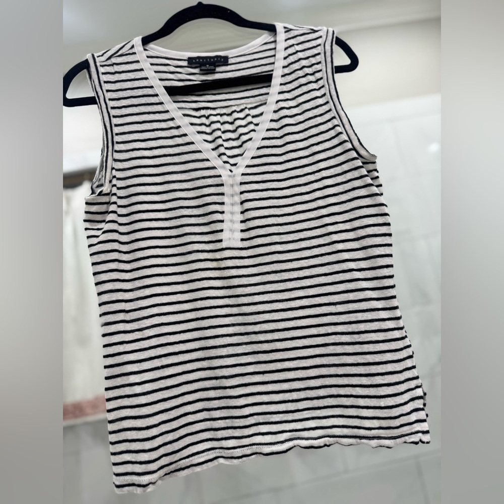 Sanctuary Black and White Striped Tank Top